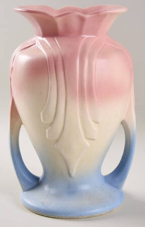 Mardigras Blue Pink 9" Handled Vase