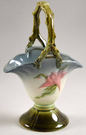 Woodland Blue Green (Glossy) 8" Handled Basket