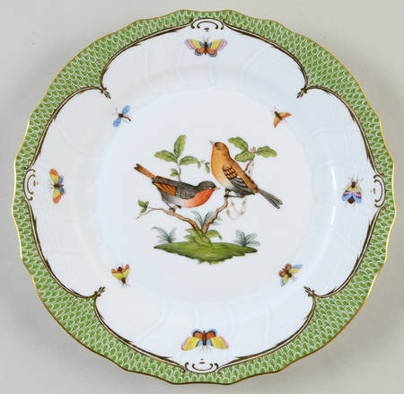Rothschild Bird Green Border (ROEV) Dinner Plate