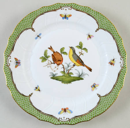 Rothschild Bird Green Border (ROEV) Dinner Plate