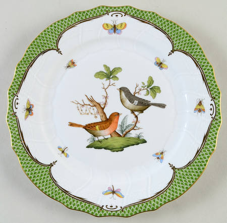 Rothschild Bird Green Border (ROEV) Dinner Plate