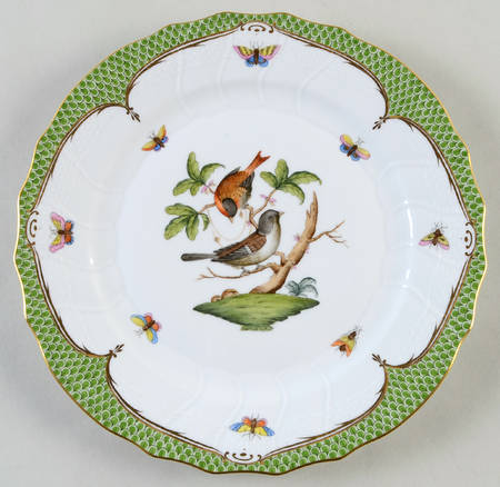 Rothschild Bird Green Border (ROEV) Dinner Plate