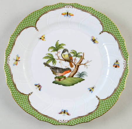 Rothschild Bird Green Border (ROEV) Dinner Plate