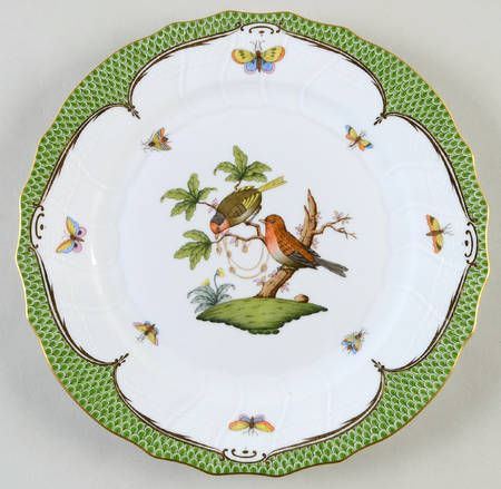 Rothschild Bird Green Border (ROEV) Dinner Plate