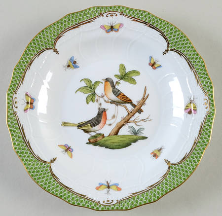 Rothschild Bird Green Border (ROEV) Dessert/Pie Plate