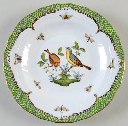 Rothschild Bird Green Border (ROEV) Dessert/Pie Plate