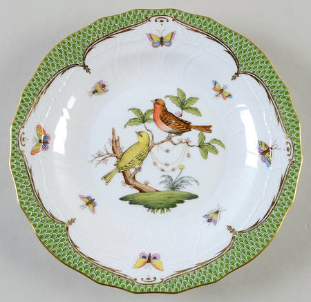 Rothschild Bird Green Border (ROEV) Dessert/Pie Plate