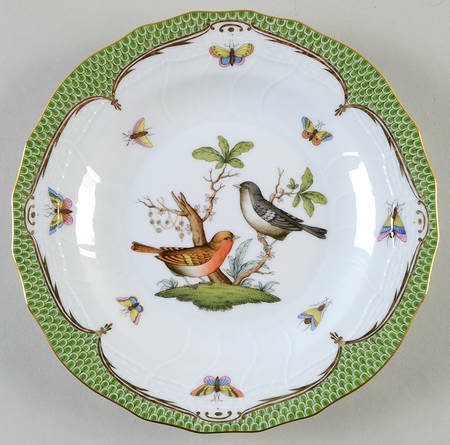 Rothschild Bird Green Border (ROEV) Dessert/Pie Plate