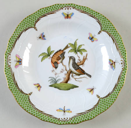 Rothschild Bird Green Border (ROEV) Dessert/Pie Plate