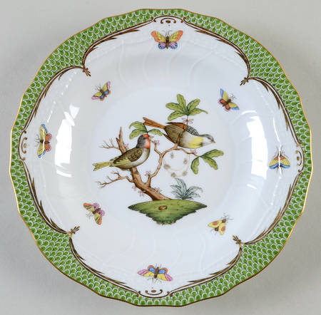 Rothschild Bird Green Border (ROEV) Dessert/Pie Plate