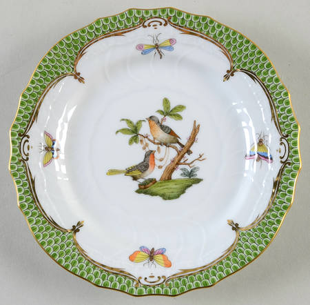 Rothschild Bird Green Border (ROEV) Bread & Butter Plate