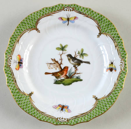 Rothschild Bird Green Border (ROEV) Bread & Butter Plate