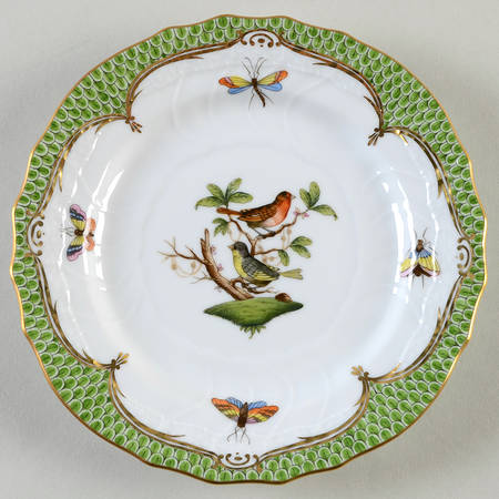 Rothschild Bird Green Border (ROEV) Bread & Butter Plate