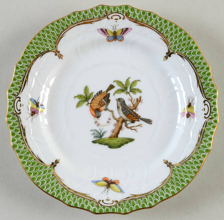 Rothschild Bird Green Border (ROEV) Bread & Butter Plate