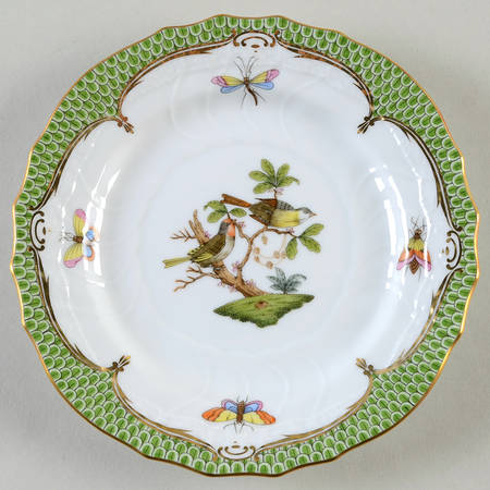 Rothschild Bird Green Border (ROEV) Bread & Butter Plate