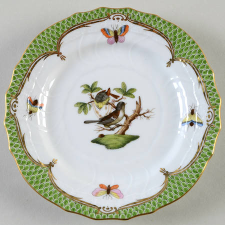 Rothschild Bird Green Border (ROEV) Bread & Butter Plate