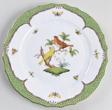 Rothschild Bird Green Border (ROEV) Dinner Plate