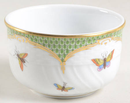 Rothschild Bird Green Border (ROEV) Sugar Bowl No Lid