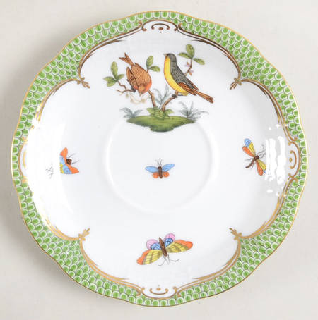 Rothschild Bird Green Border (ROEV) Saucer for Footed Cup