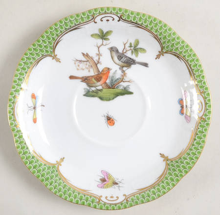 Rothschild Bird Green Border (ROEV) Saucer for Footed Cup