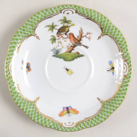 Rothschild Bird Green Border (ROEV) Saucer for Footed Cup