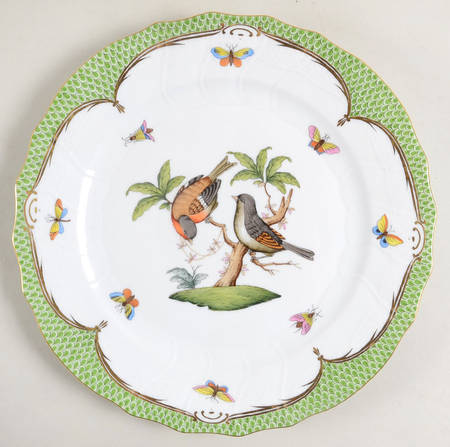 Rothschild Bird Green Border (ROEV) Dinner Plate