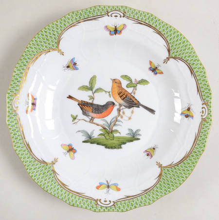 Rothschild Bird Green Border (ROEV) Dessert/Pie Plate