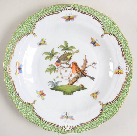 Rothschild Bird Green Border (ROEV) Dessert/Pie Plate