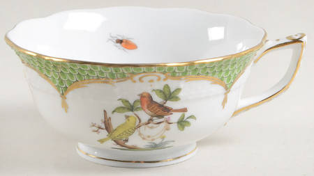 Rothschild Bird Green Border (ROEV) Footed Cup