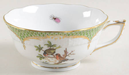 Rothschild Bird Green Border (ROEV) Footed Cup