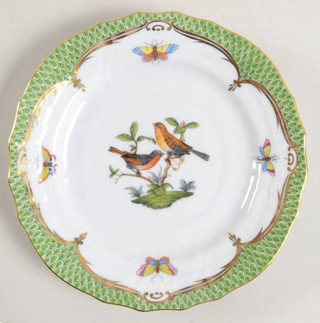 Rothschild Bird Green Border (ROEV) Bread & Butter Plate