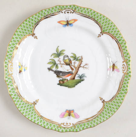 Rothschild Bird Green Border (ROEV) Bread & Butter Plate
