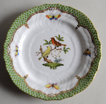 Rothschild Bird Green Border (ROEV) Bread & Butter Plate