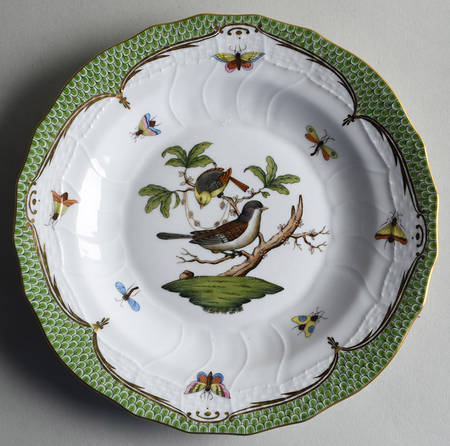 Rothschild Bird Green Border (ROEV) Dessert/Pie Plate