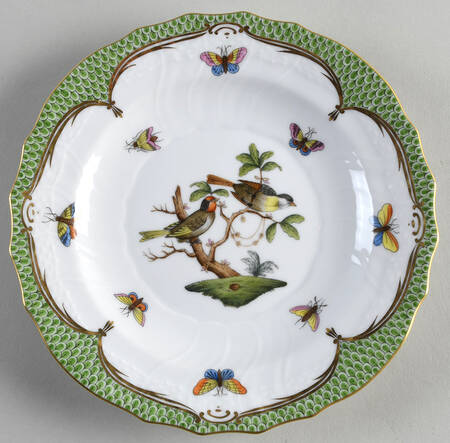 Rothschild Bird Green Border (ROEV) Salad Plate