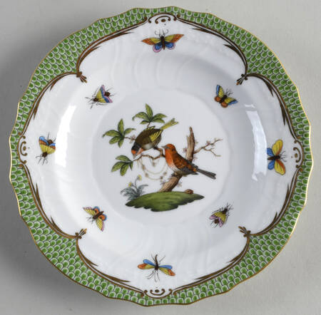 Rothschild Bird Green Border (ROEV) Salad Plate