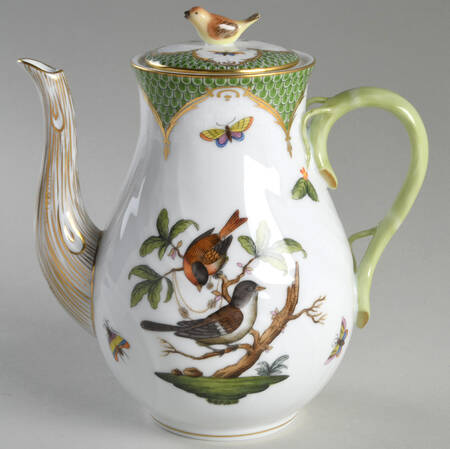 Rothschild Bird Green Border (ROEV) Small Coffee Pot & Lid