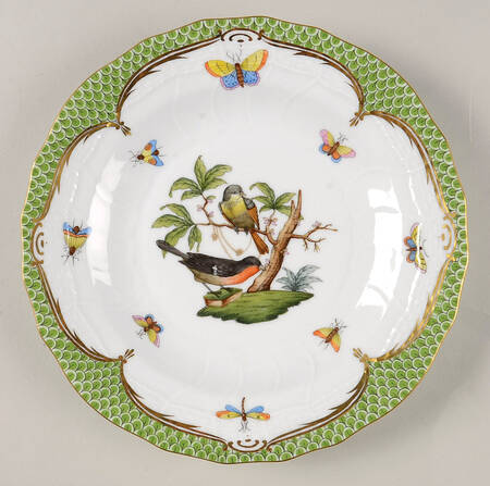 Rothschild Bird Green Border (ROEV) Dessert/Pie Plate