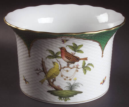 Rothschild Bird Green Border (ROEV) 6" Cachepot