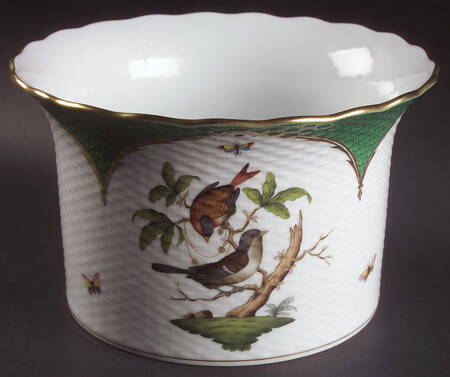 Rothschild Bird Green Border (ROEV) 6" Cachepot