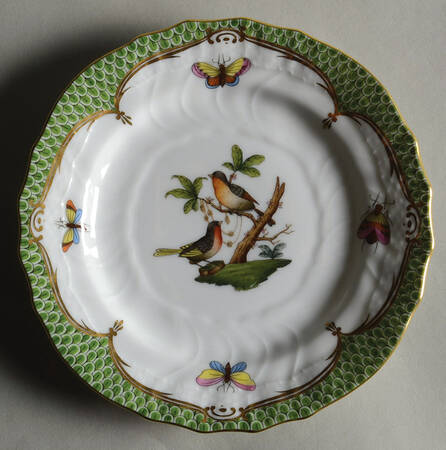 Rothschild Bird Green Border (ROEV) Bread & Butter Plate