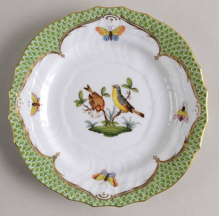 Rothschild Bird Green Border (ROEV) Bread & Butter Plate