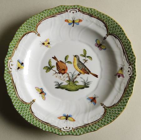 Rothschild Bird Green Border (ROEV) Salad Plate