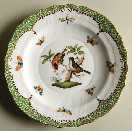 Rothschild Bird Green Border (ROEV) Salad Plate