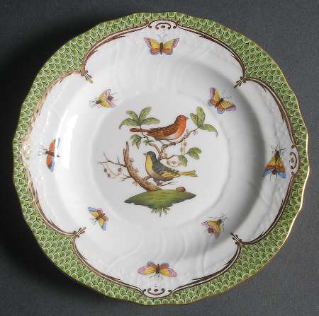 Rothschild Bird Green Border (ROEV) Salad Plate