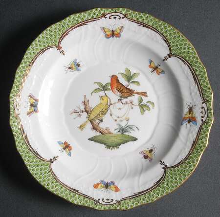 Rothschild Bird Green Border (ROEV) Salad Plate