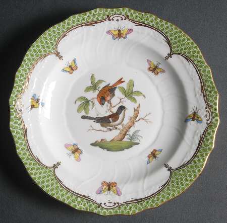 Rothschild Bird Green Border (ROEV) Salad Plate