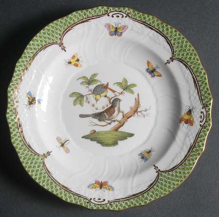 Rothschild Bird Green Border (ROEV) Salad Plate