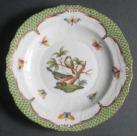 Rothschild Bird Green Border (ROEV) Salad Plate