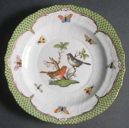 Rothschild Bird Green Border (ROEV) Salad Plate